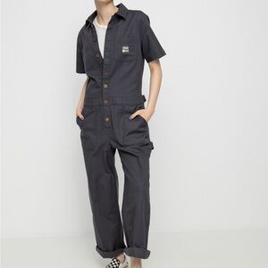 Vans Charcoal Button-Up Jumpsuit